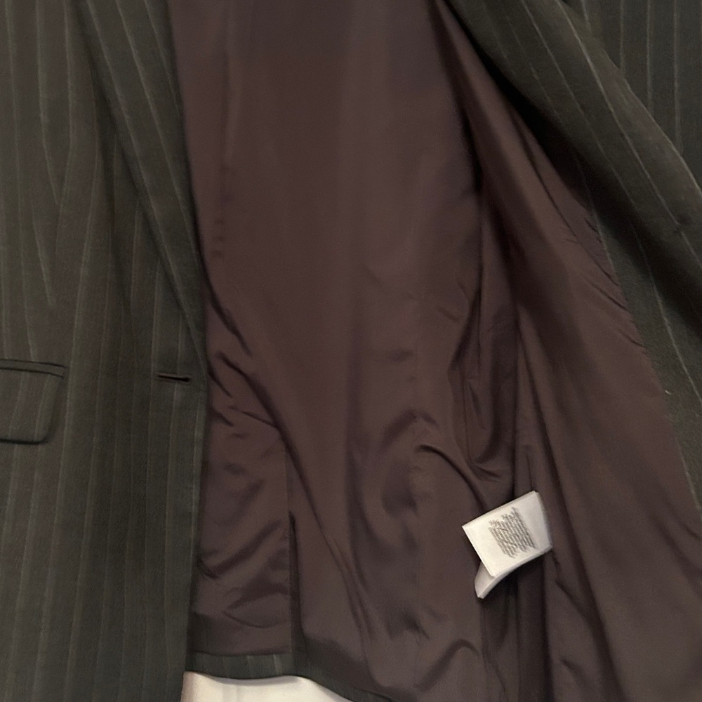 DKNY Charcoal Pinstripe Blazer Skirt Set 16 Career Vintage Professional Polished - Picture 6 of 16